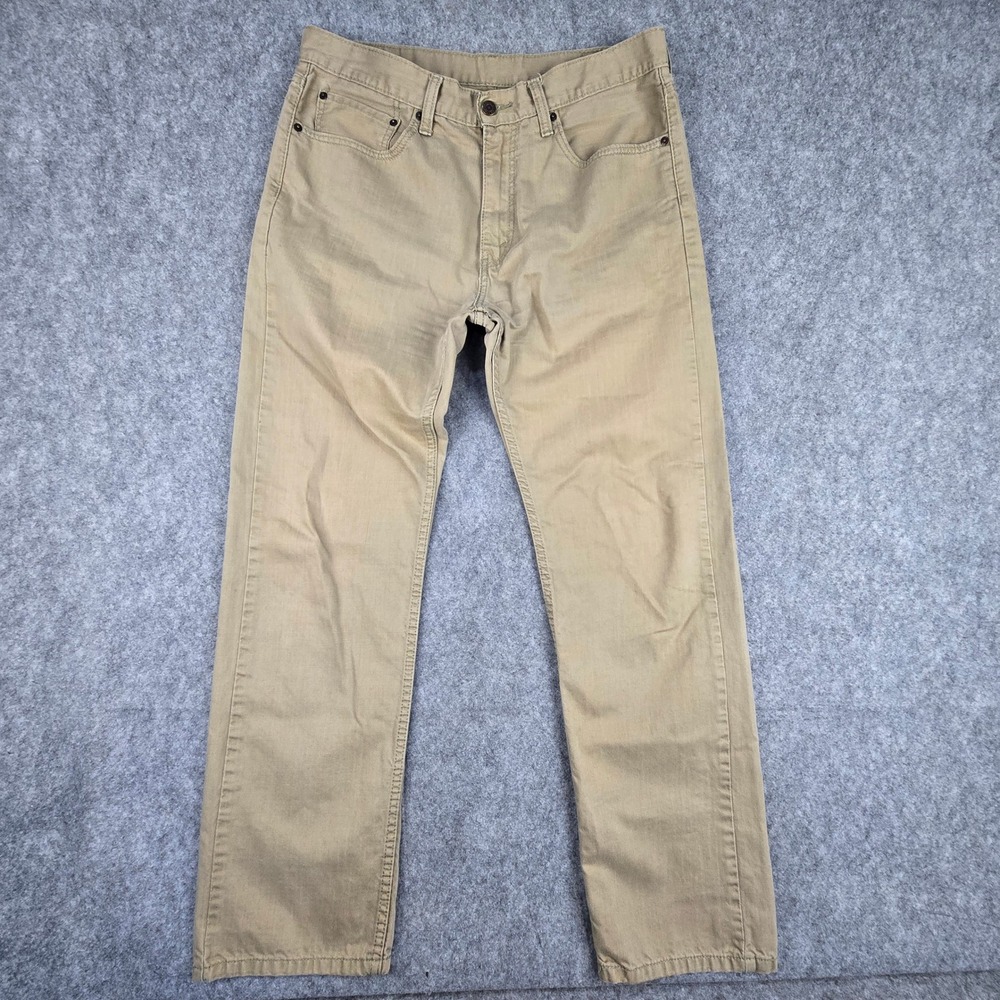 Levi's 505 Pants Mens 34x32 Tan Khaki Regular Fit Straight Leg Casual